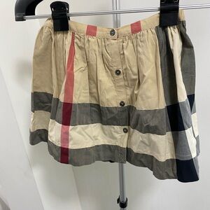 Burberry Kids Beige and Gray Skirt